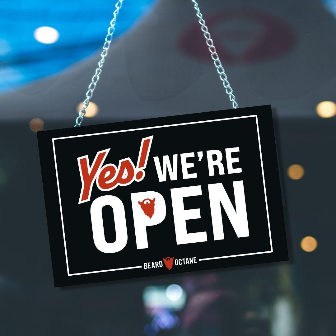 Barber Shop Open/Close Sign – Double-Sided Hanging Display for Front Door