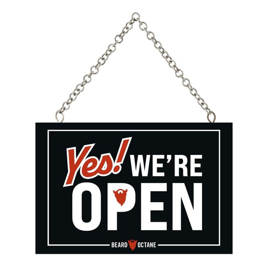 Barber Shop Open/Close Sign – Double-Sided Hanging Display for Front Door
