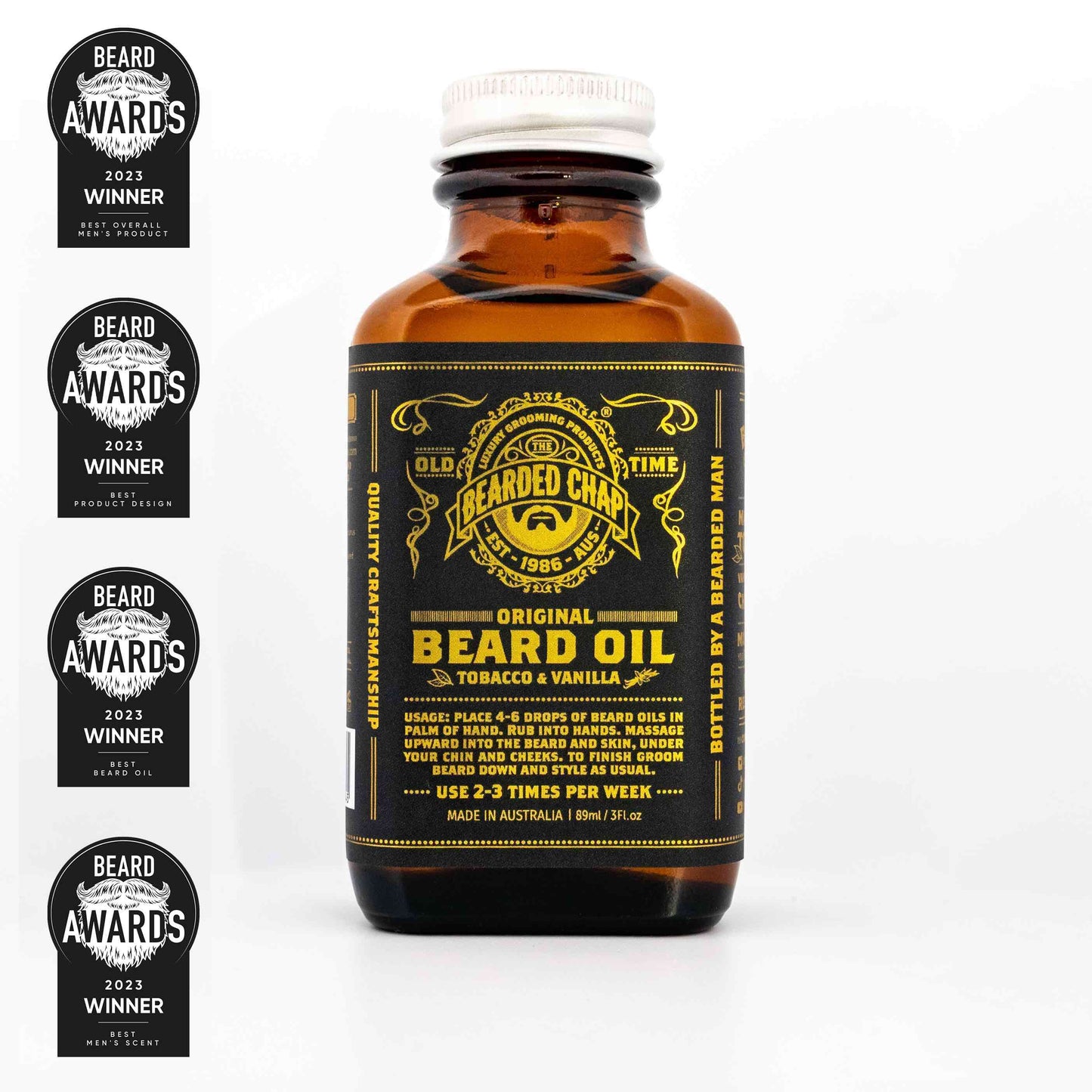 The Bearded Chap Beard Oil 89ml Ltd - Tobacco & Vanilla